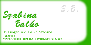 szabina balko business card